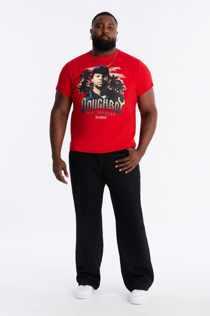 Boyz N The Hood Doughboy Embroidered Short Sleeve Tee - Red