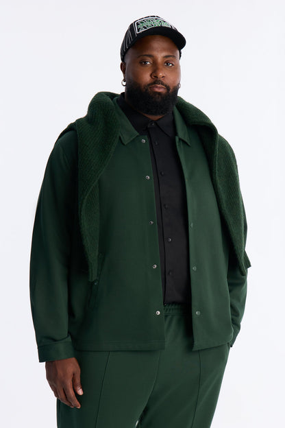 Structured Fleece Coaches Jacket - Green