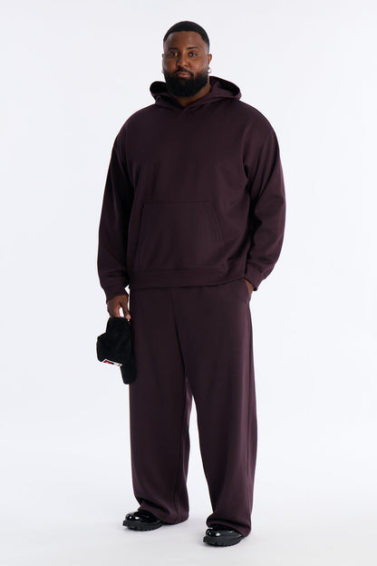Structured Fleece Hoodie - Plum