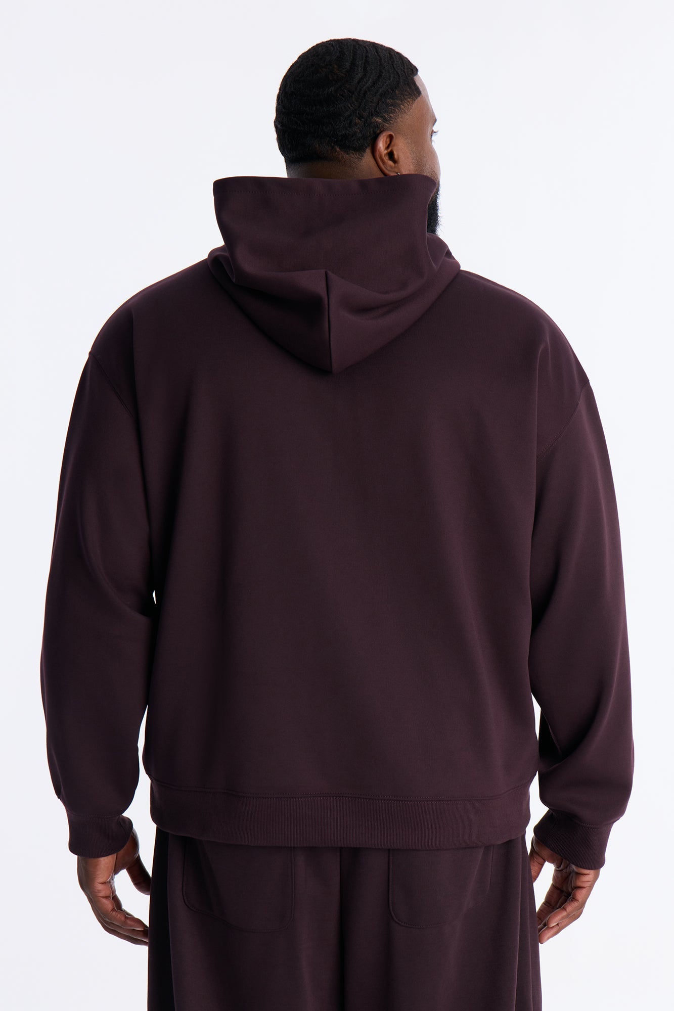 Structured Fleece Hoodie - Plum