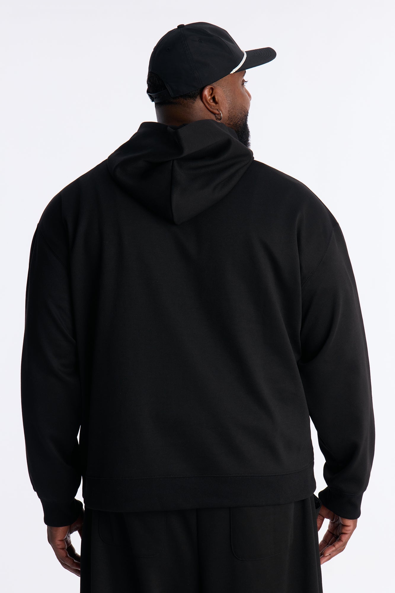 Structured Fleece Hoodie - Black