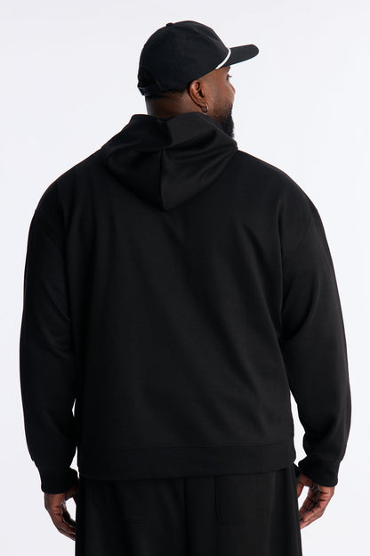 Structured Fleece Hoodie - Black