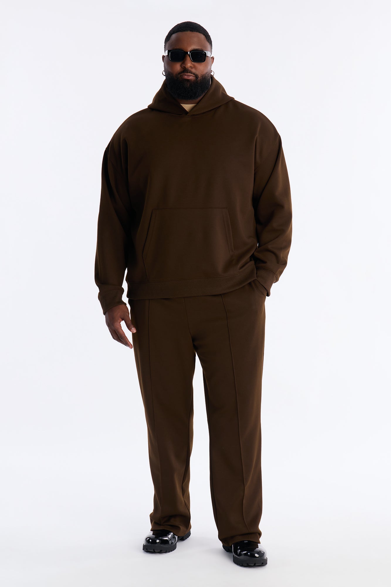 Structured Fleece Hoodie - Chocolate