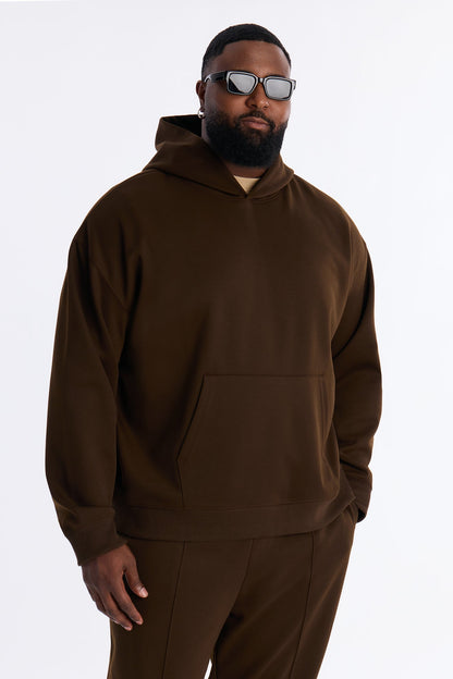 Structured Fleece Hoodie - Chocolate