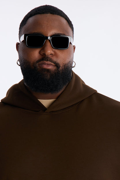 Structured Fleece Hoodie - Chocolate