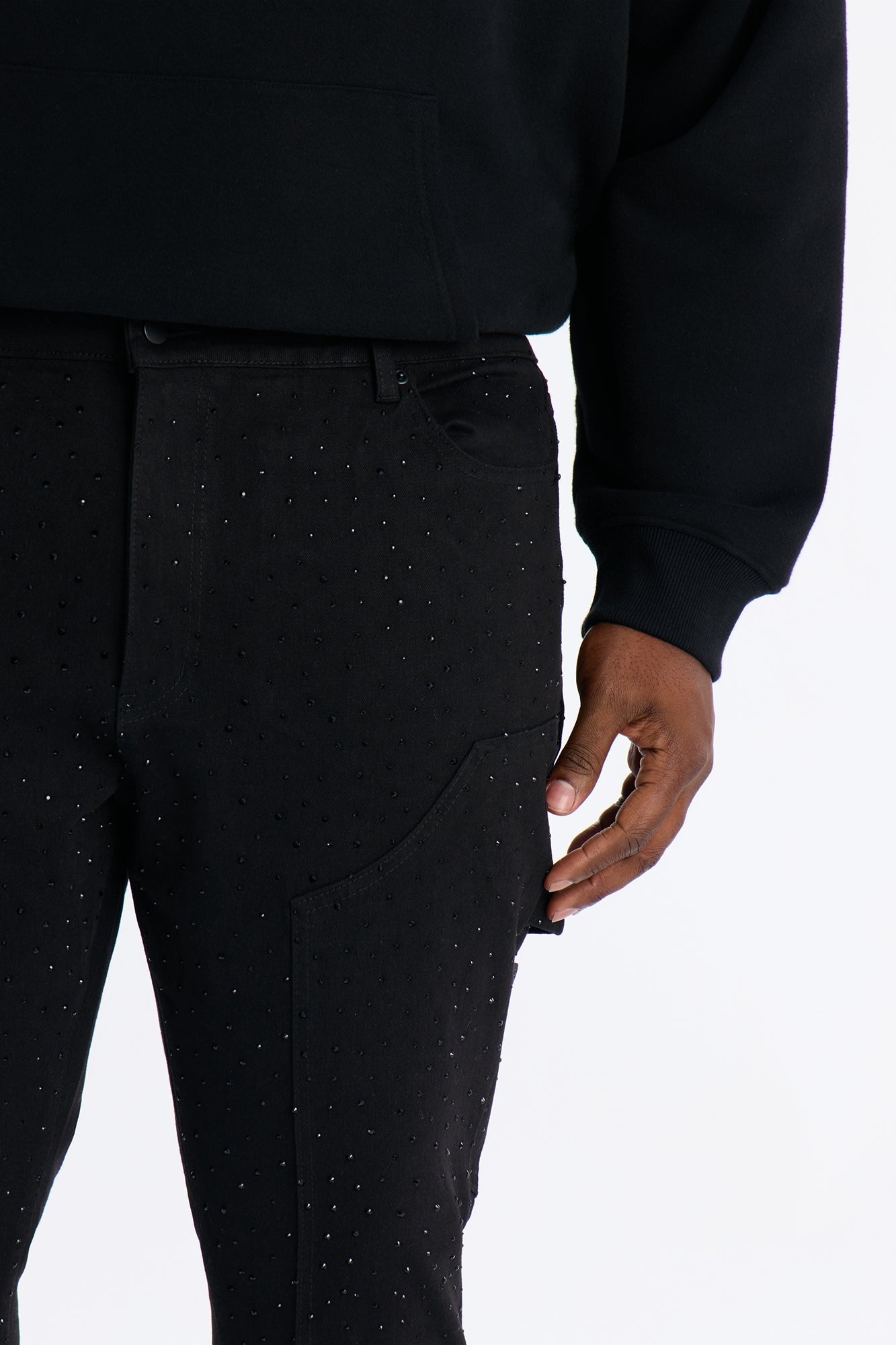Skinny Inferno Embellished Pant - Black