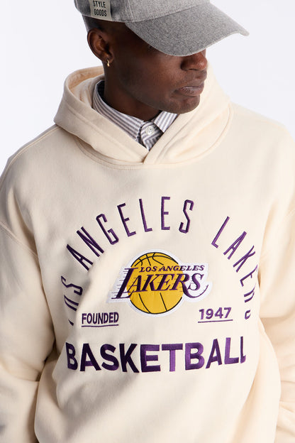 Lakers Embroidered Oversized Hoodie - Cream
