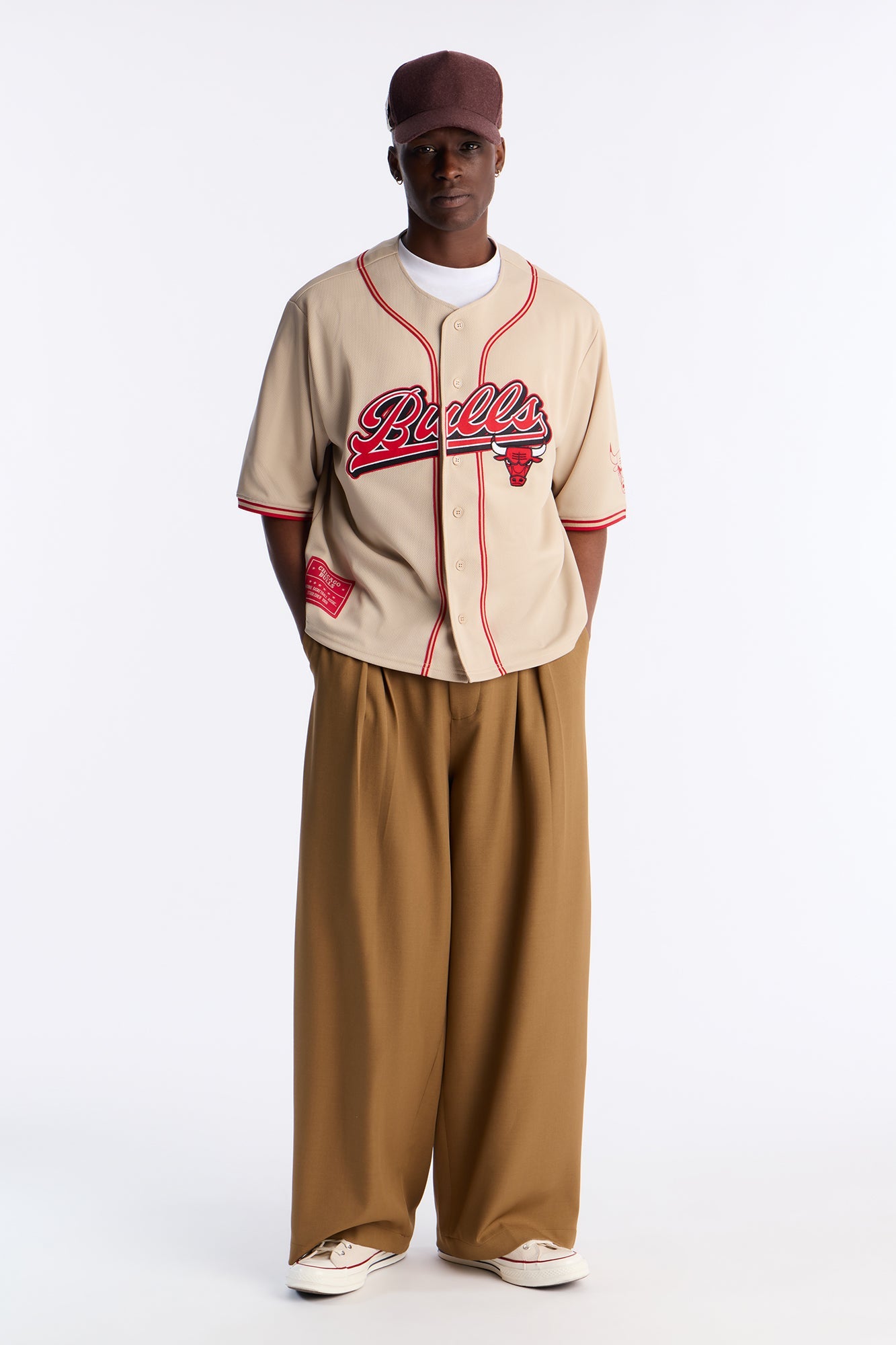 Bulls Home Team Boxy Baseball Jersey - Sand