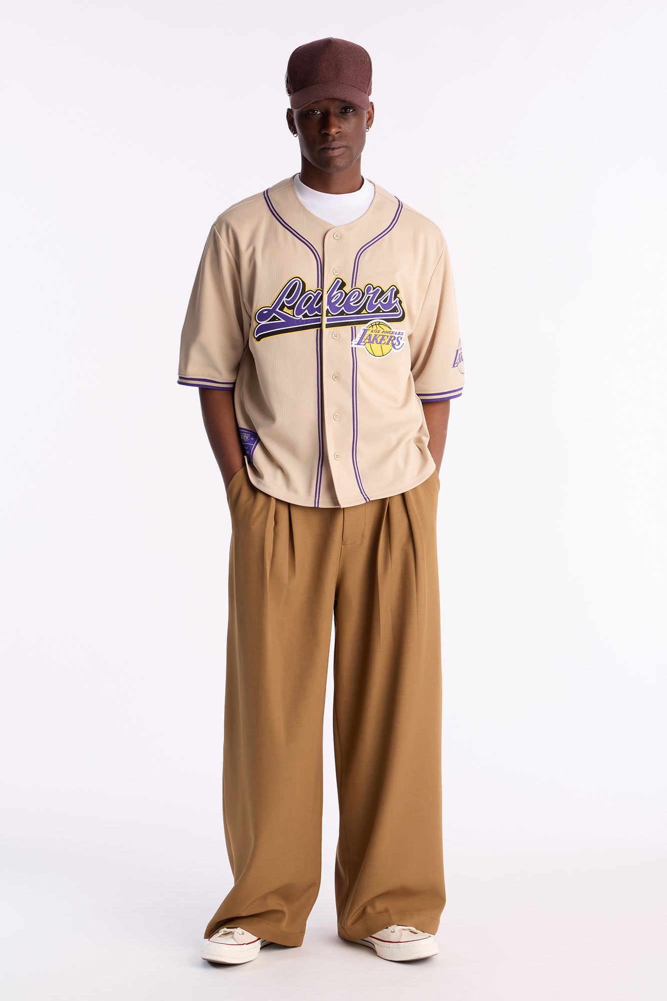 Lakers Home Team Boxy Baseball Jersey - Sand