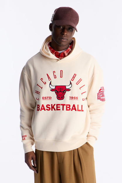 Bulls Embroidered Oversized Hoodie - Cream