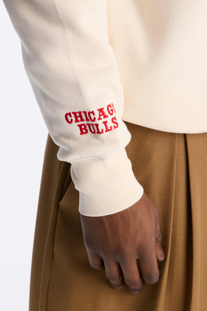 Bulls Embroidered Oversized Hoodie - Cream