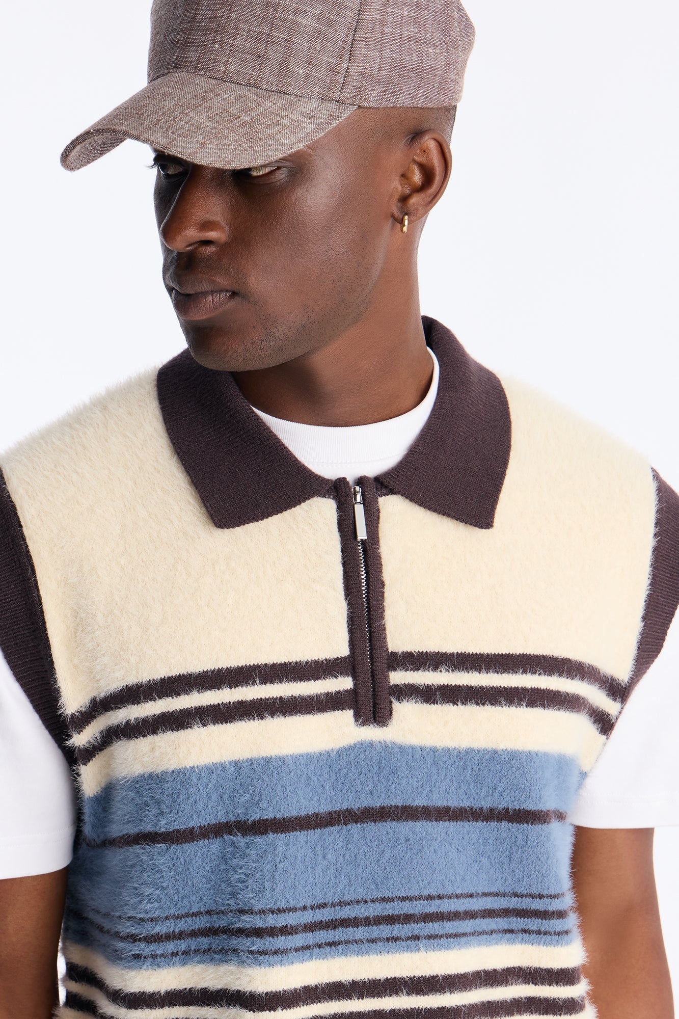 Summit Fuzzy Sweater Vest - Cream
