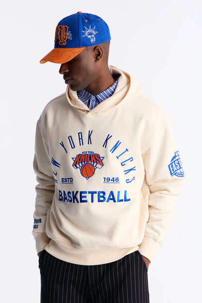 Knicks Embroidered Oversized Hoodie - Cream