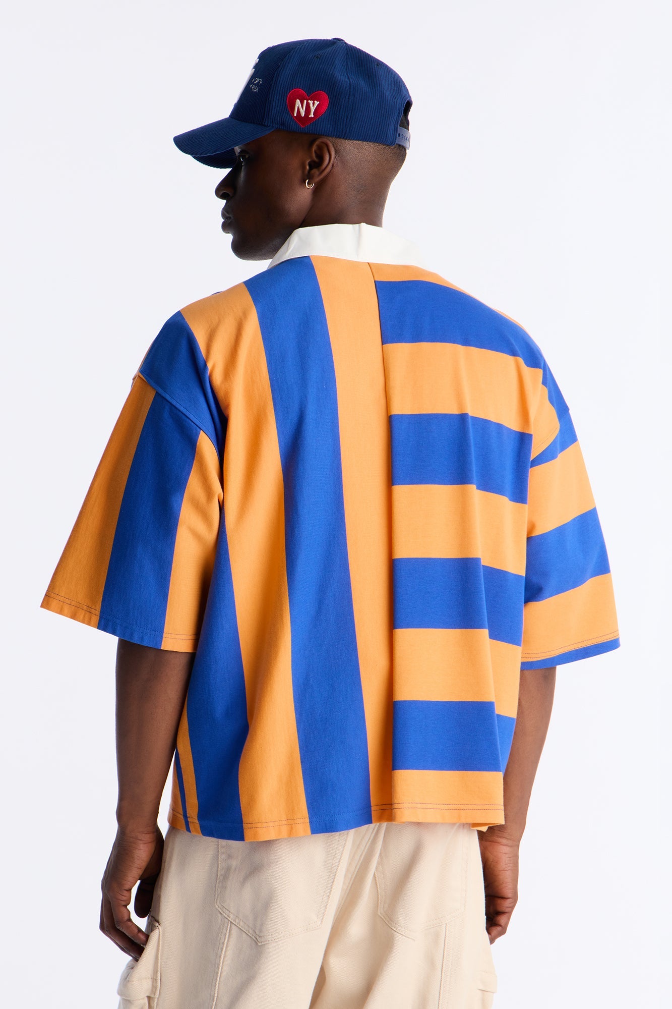 Short Sleeve Rugby Stripes Polo - Blue/combo