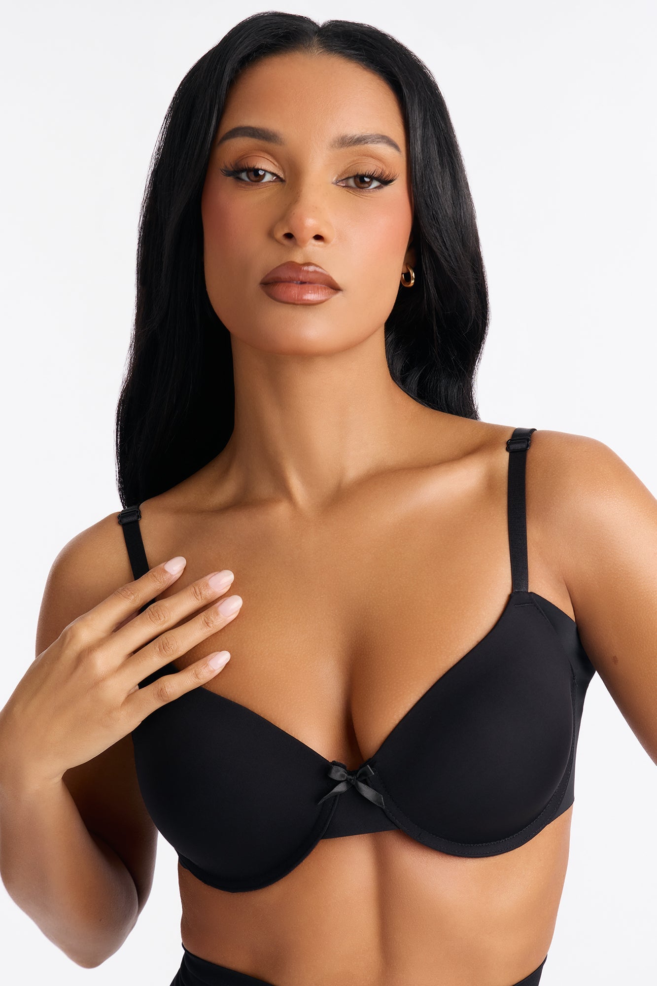 Flawless Fit Lightly Padded Structured Underarm Smoothing Bra - Black