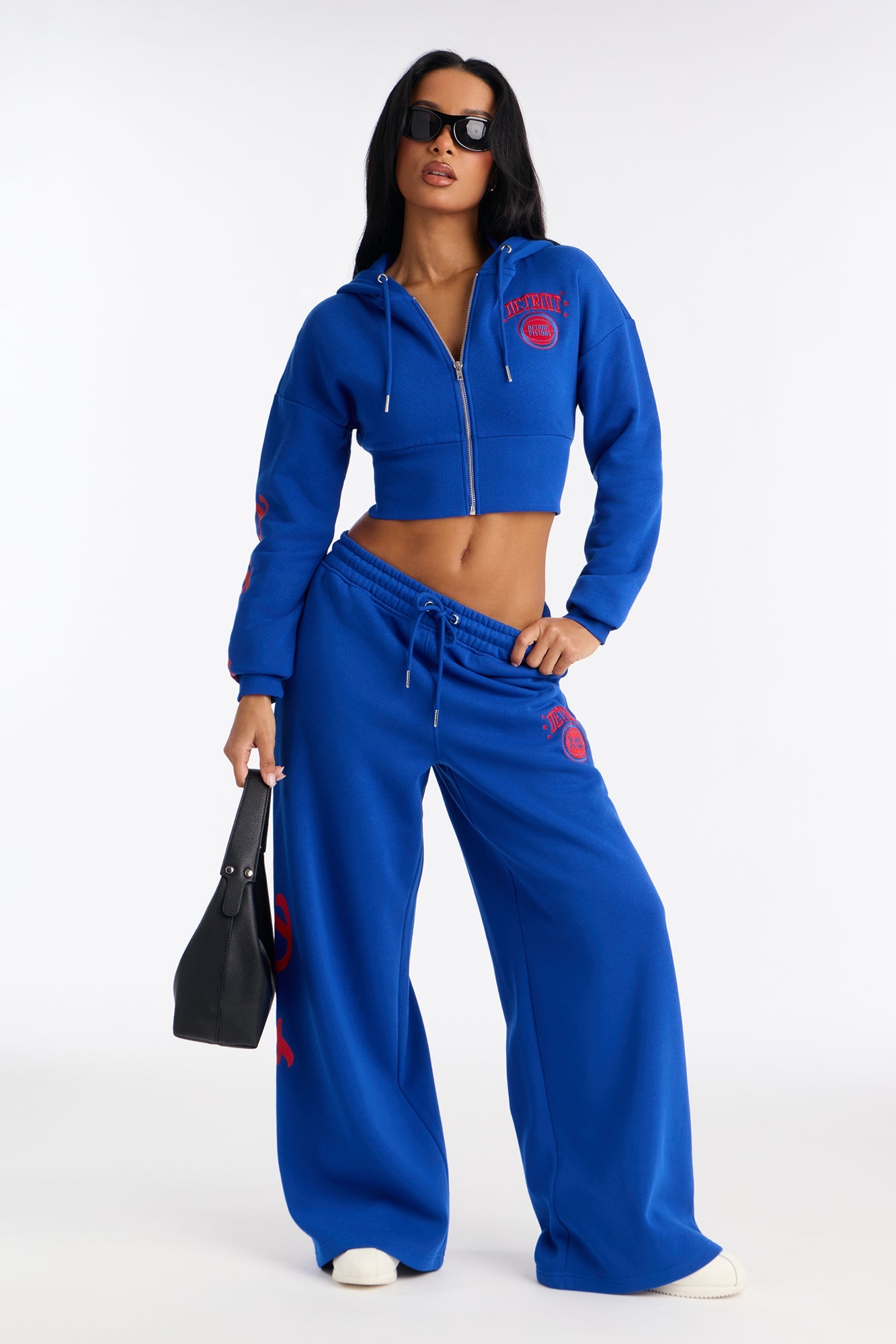NBA Detroit Pistons Fleece Wide Leg Pants - Royal