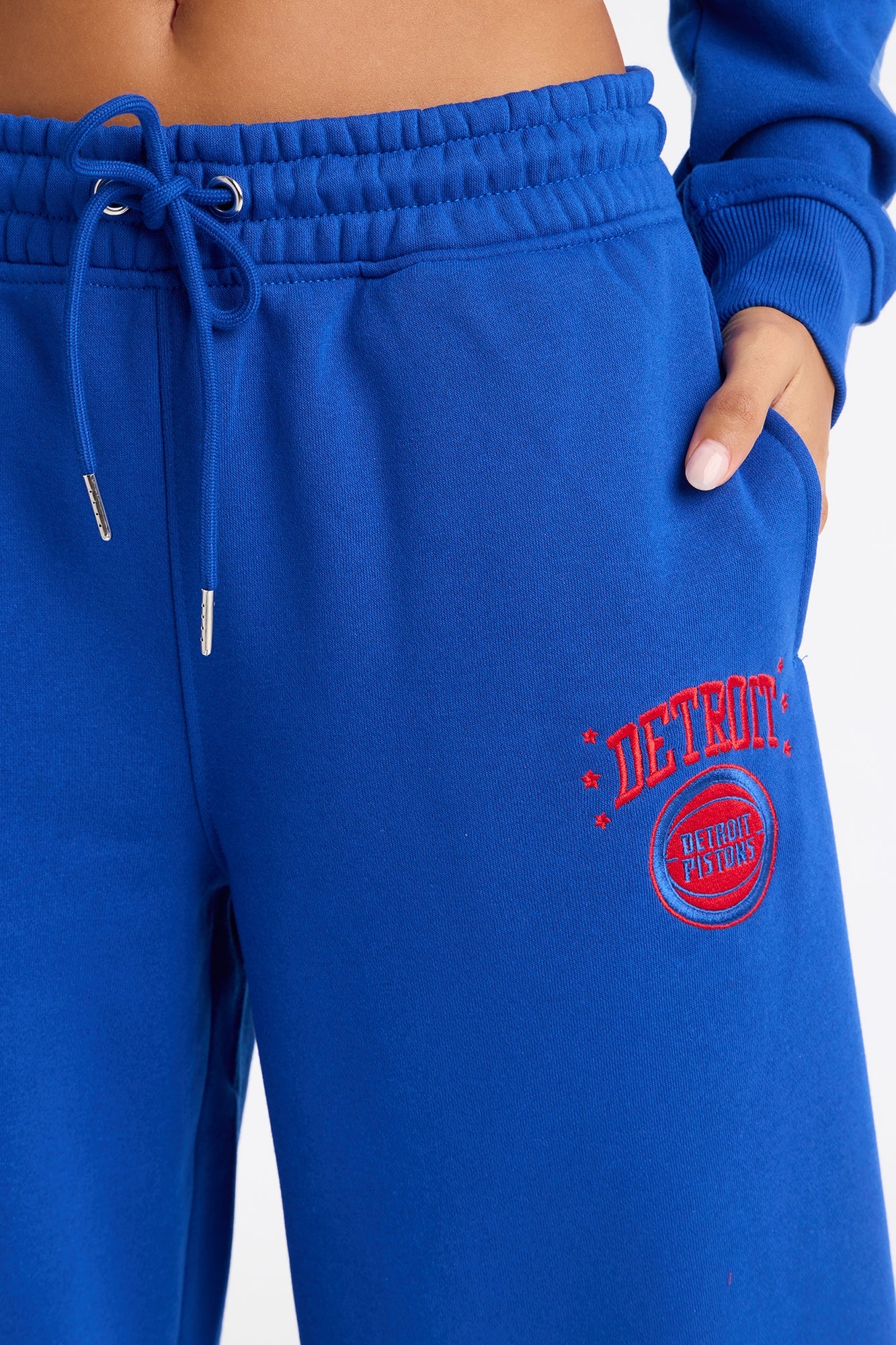 NBA Detroit Pistons Fleece Wide Leg Pants - Royal