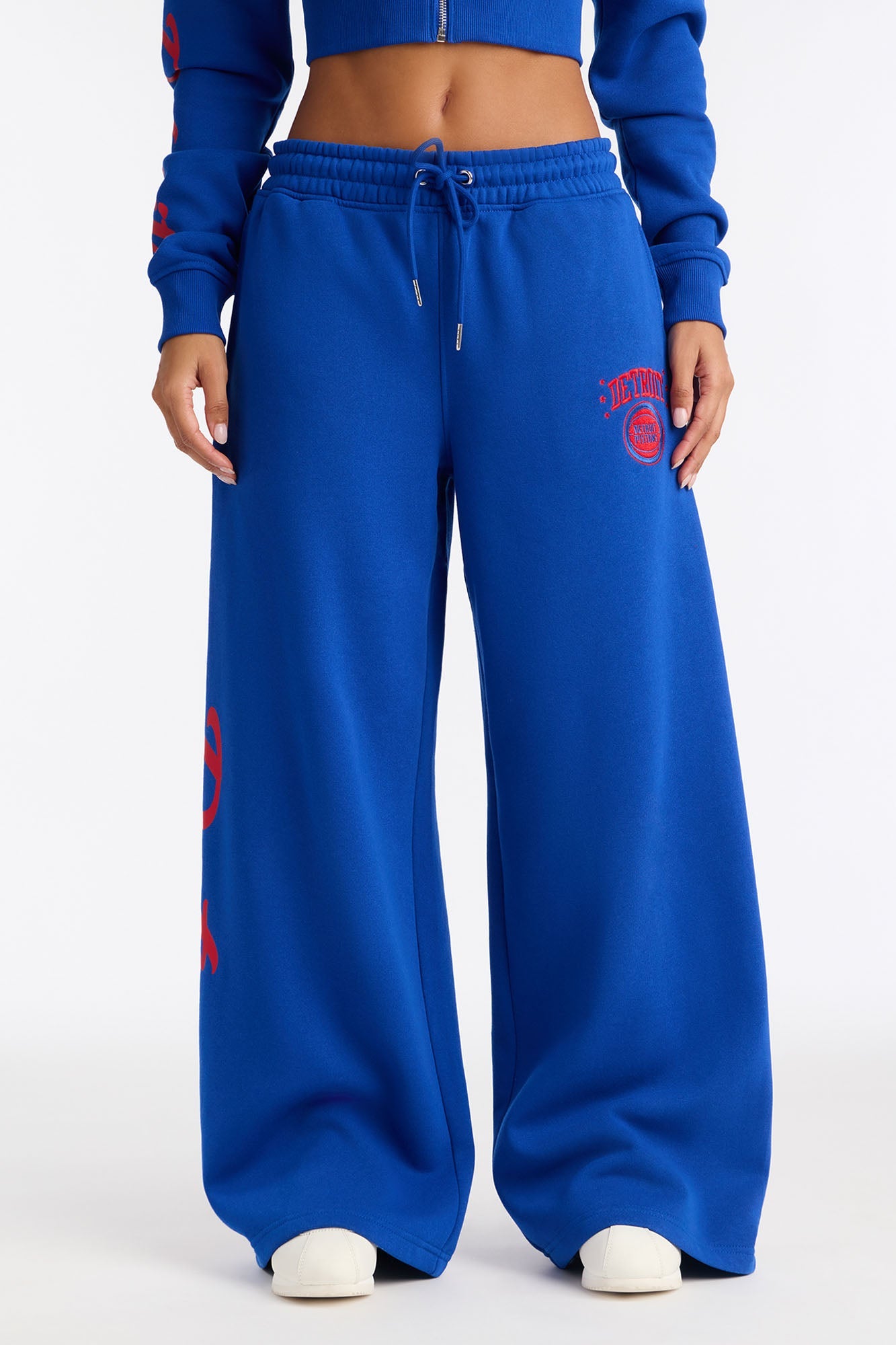 NBA Detroit Pistons Fleece Wide Leg Pants - Royal