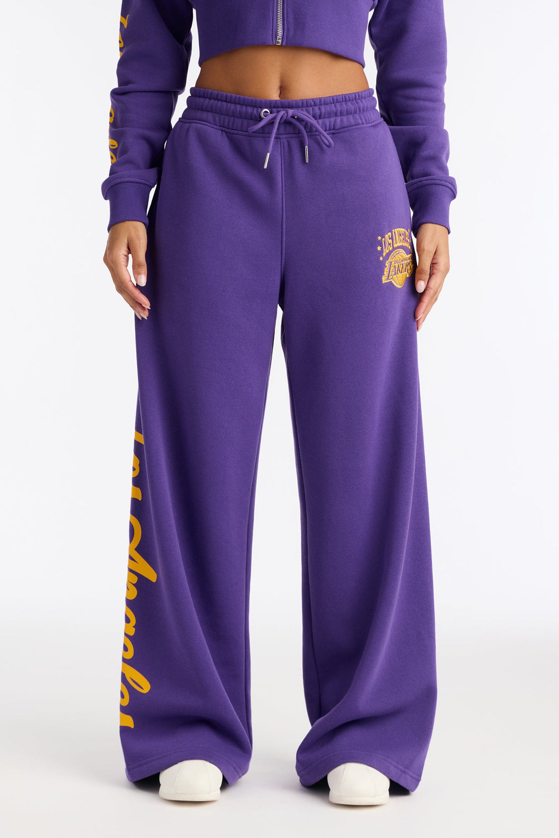 NBA LA Lakers Fleece Wide Leg Pants - Purple