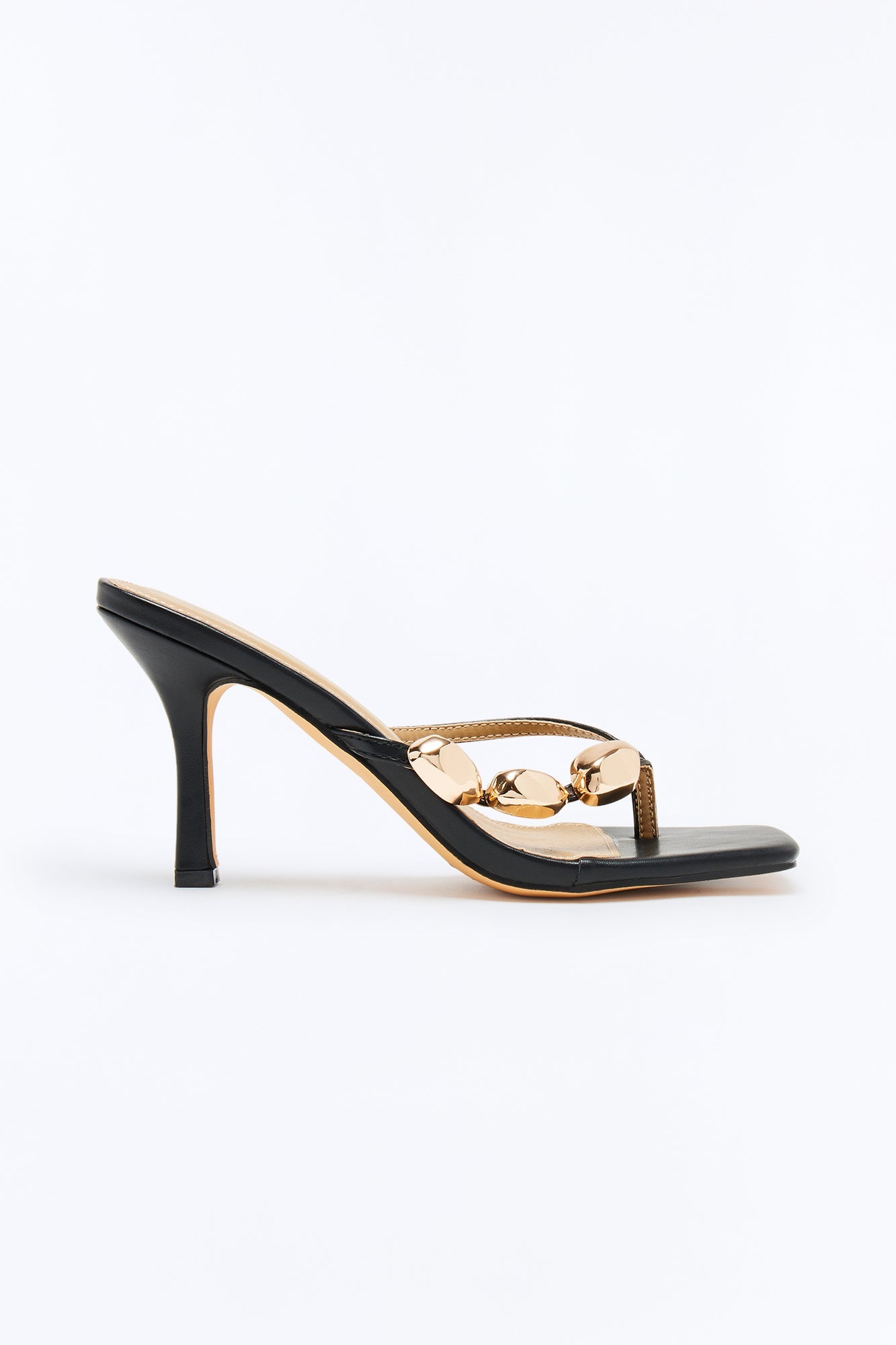 Halfway Hardware Thong Heels - Black