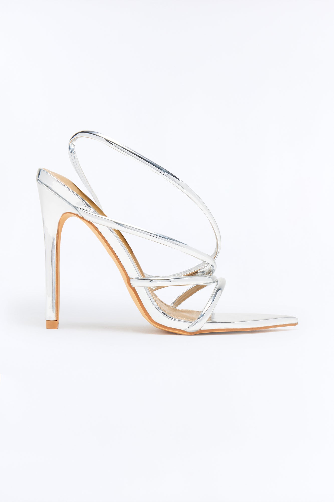 Ayala Patent Slingback Heels - Silver