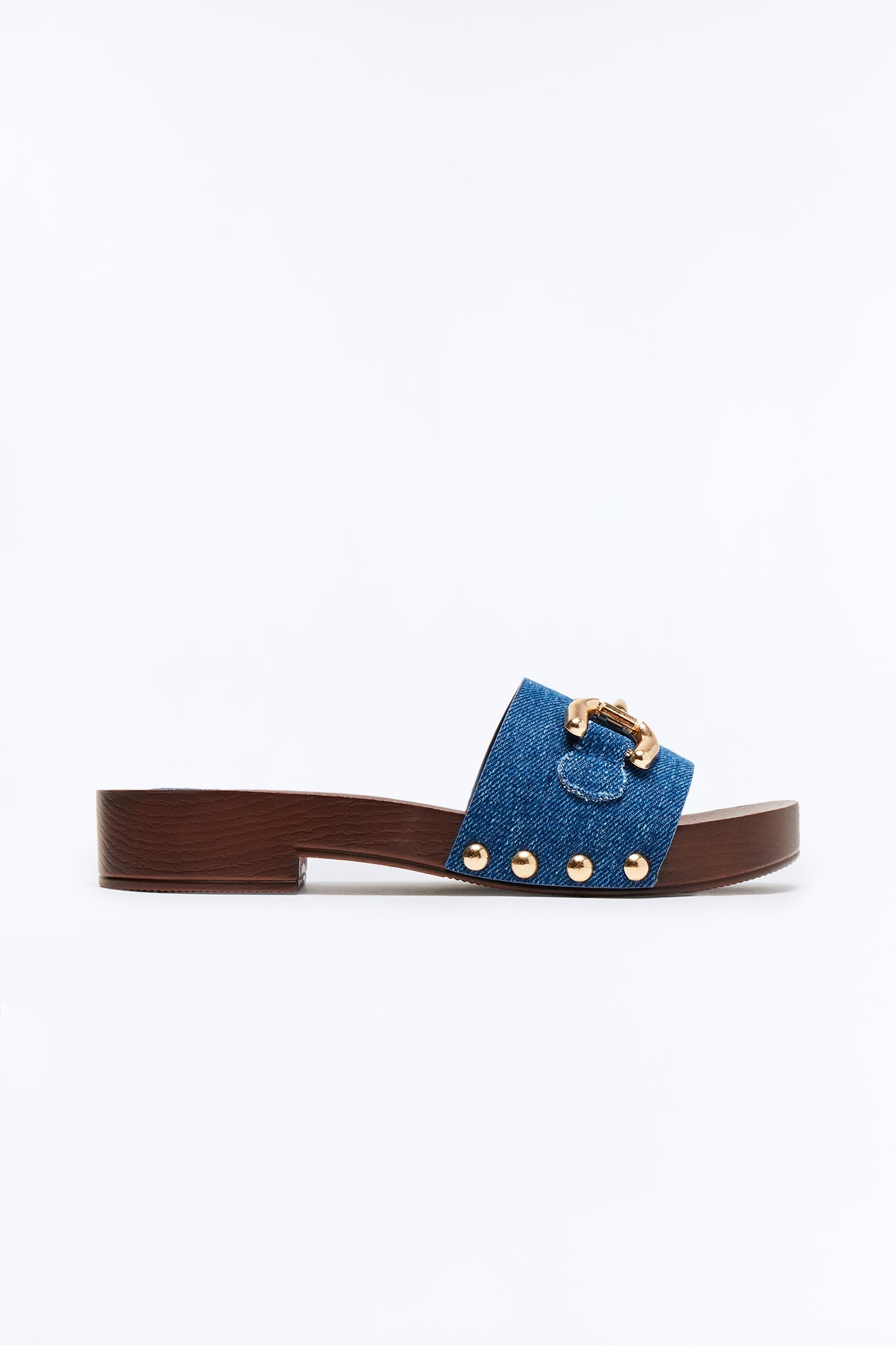 Karma Hardware Wood Sandals - Denim