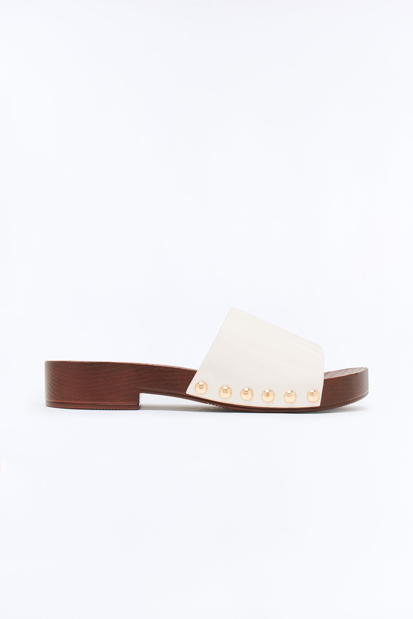 Melissa Studded Wood Sandals - Cream