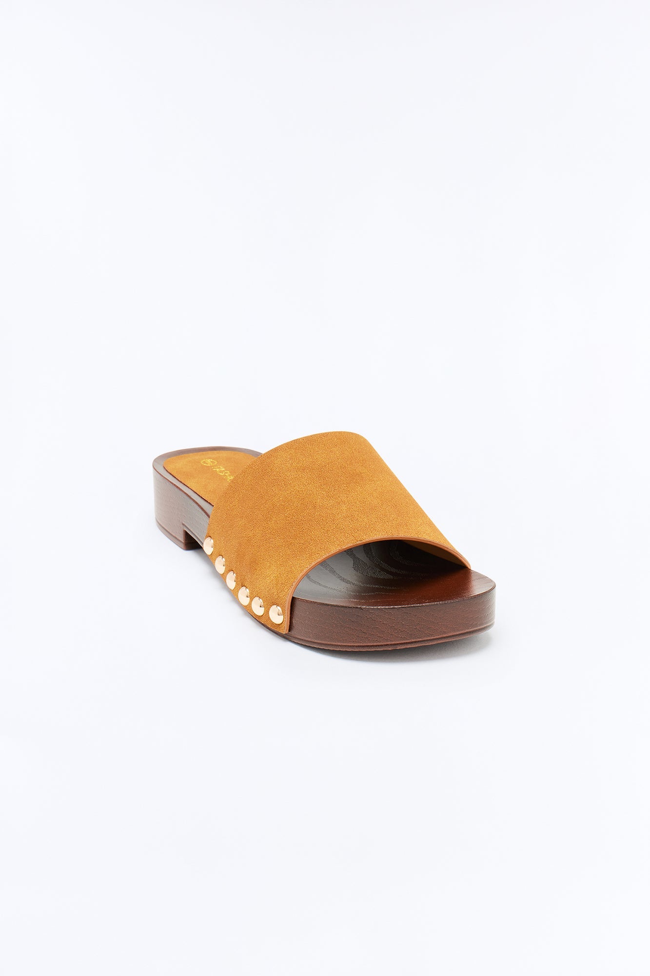 Melissa Studded Wood Sandals - Dark Brown