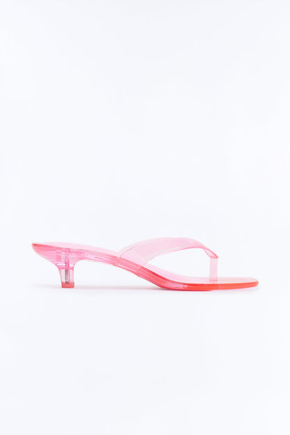 Bahamas Jelly Thong Kitten Heels - Pink