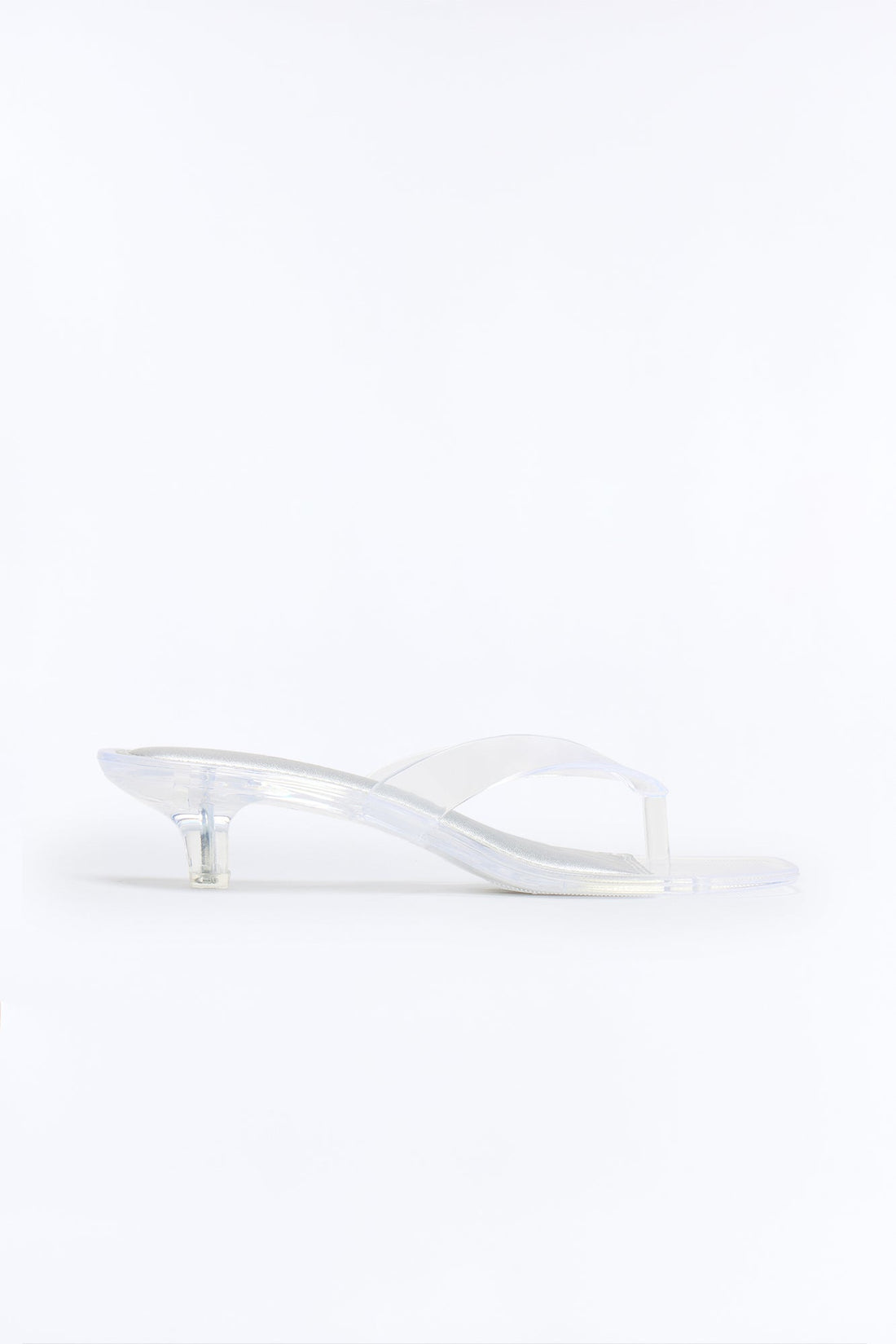 Bahamas Jelly Thong Kitten Heels - Clear