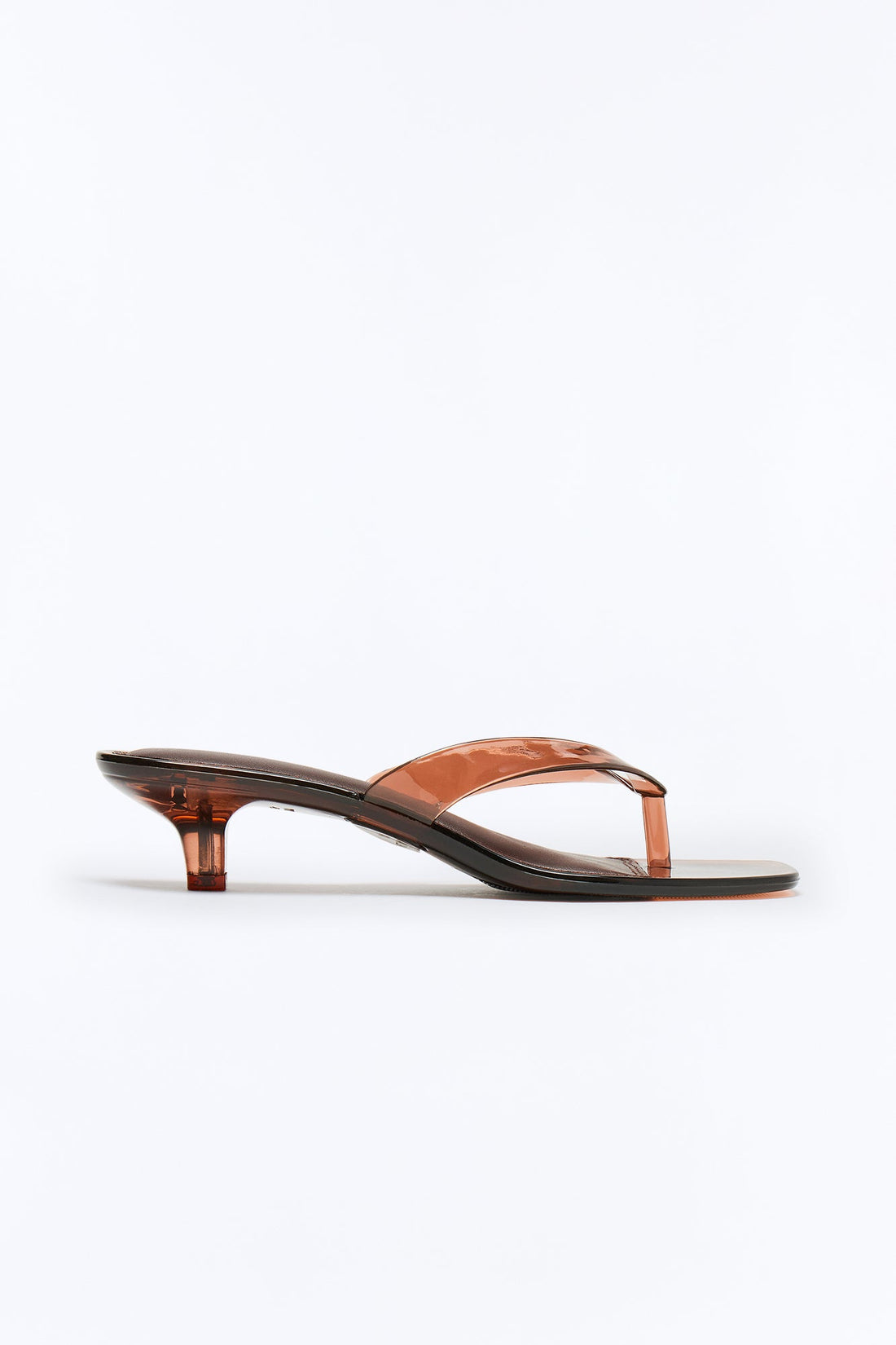 Bahamas Jelly Thong Kitten Heels - Chocolate