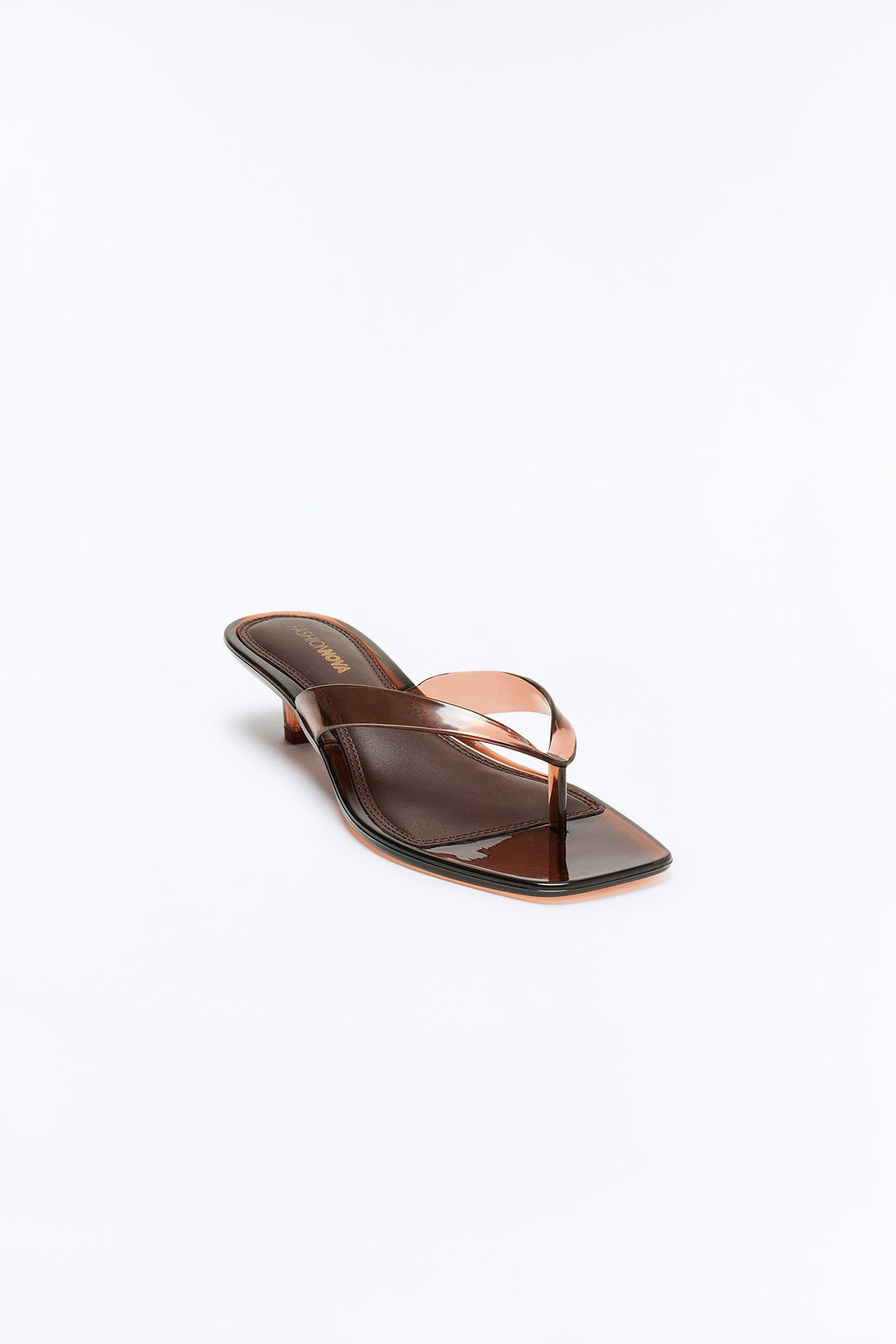 Bahamas Jelly Thong Kitten Heels - Chocolate