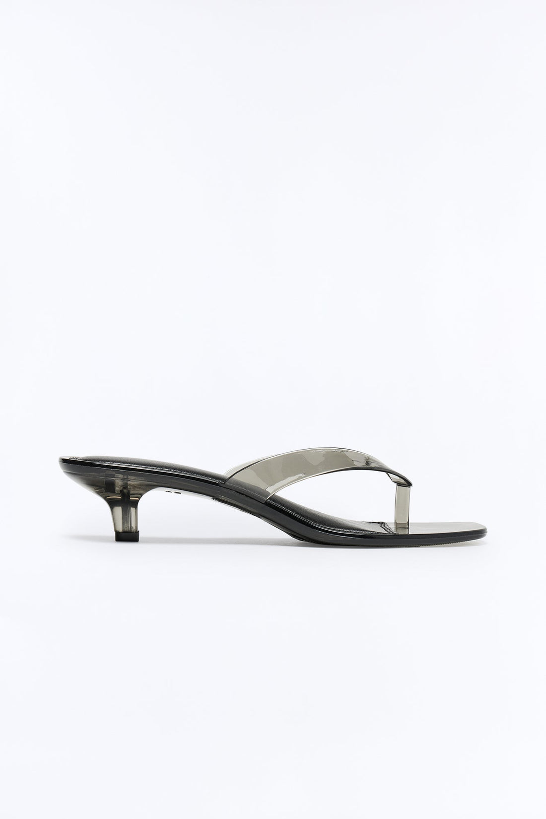 Bahamas Jelly Thong Kitten Heels - Black/Smoke