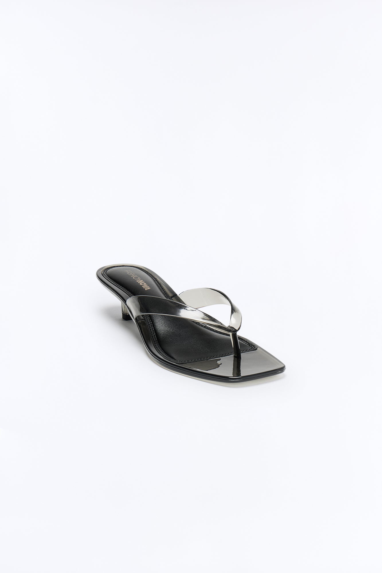 Bahamas Jelly Thong Kitten Heels - Black/Smoke
