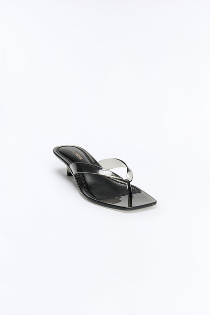 Bahamas Jelly Thong Kitten Heels - Black/Smoke