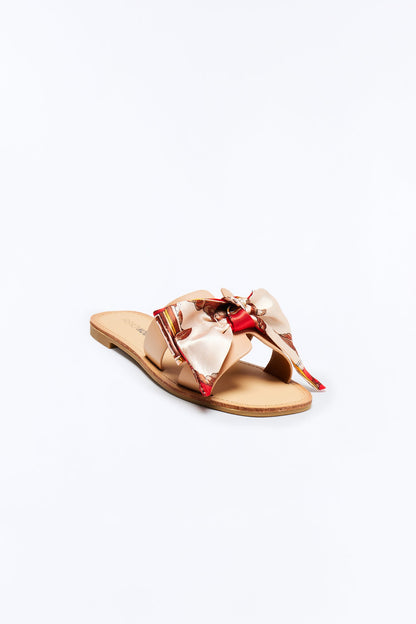 Maldives Bow Slip On Sandals - Tan