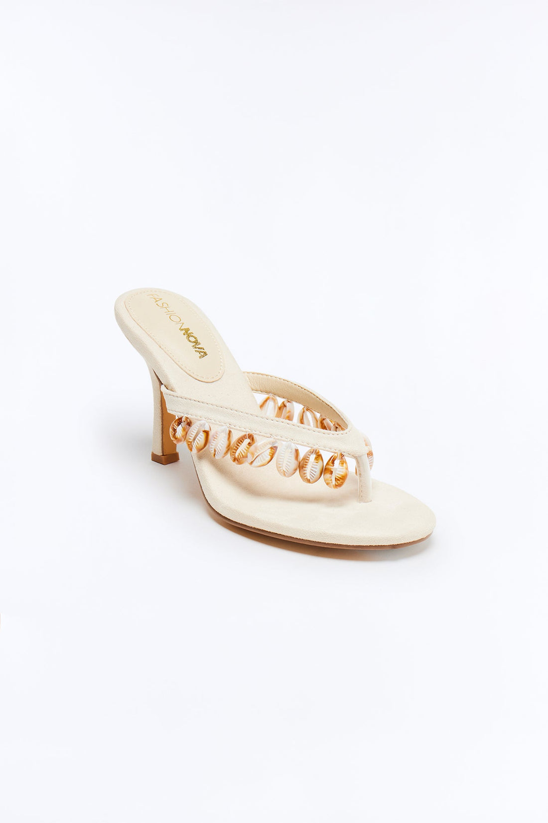 Puka Shell Thong Heels - Cream