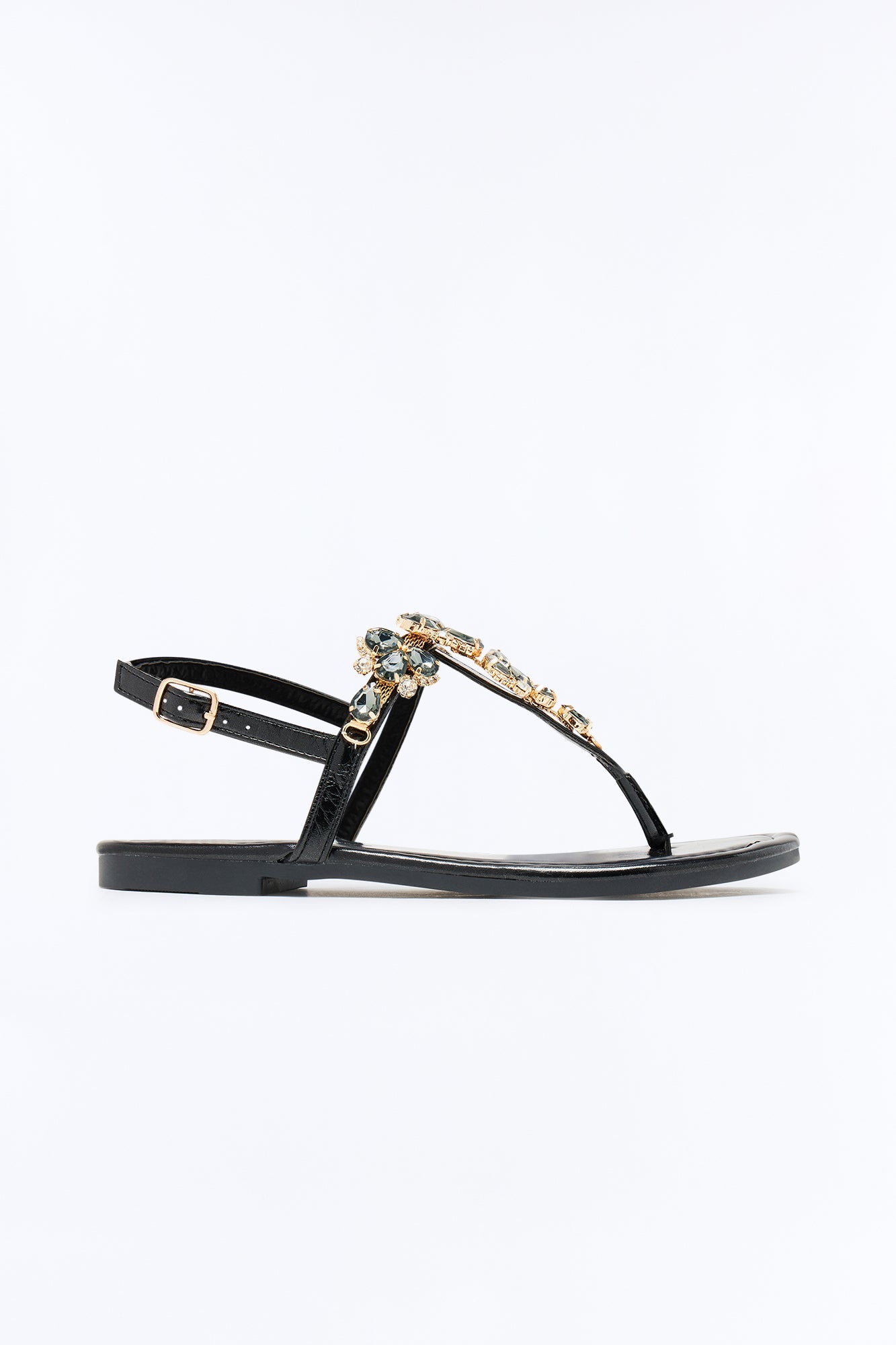 Dani Jewel Slingback Sandals - Black