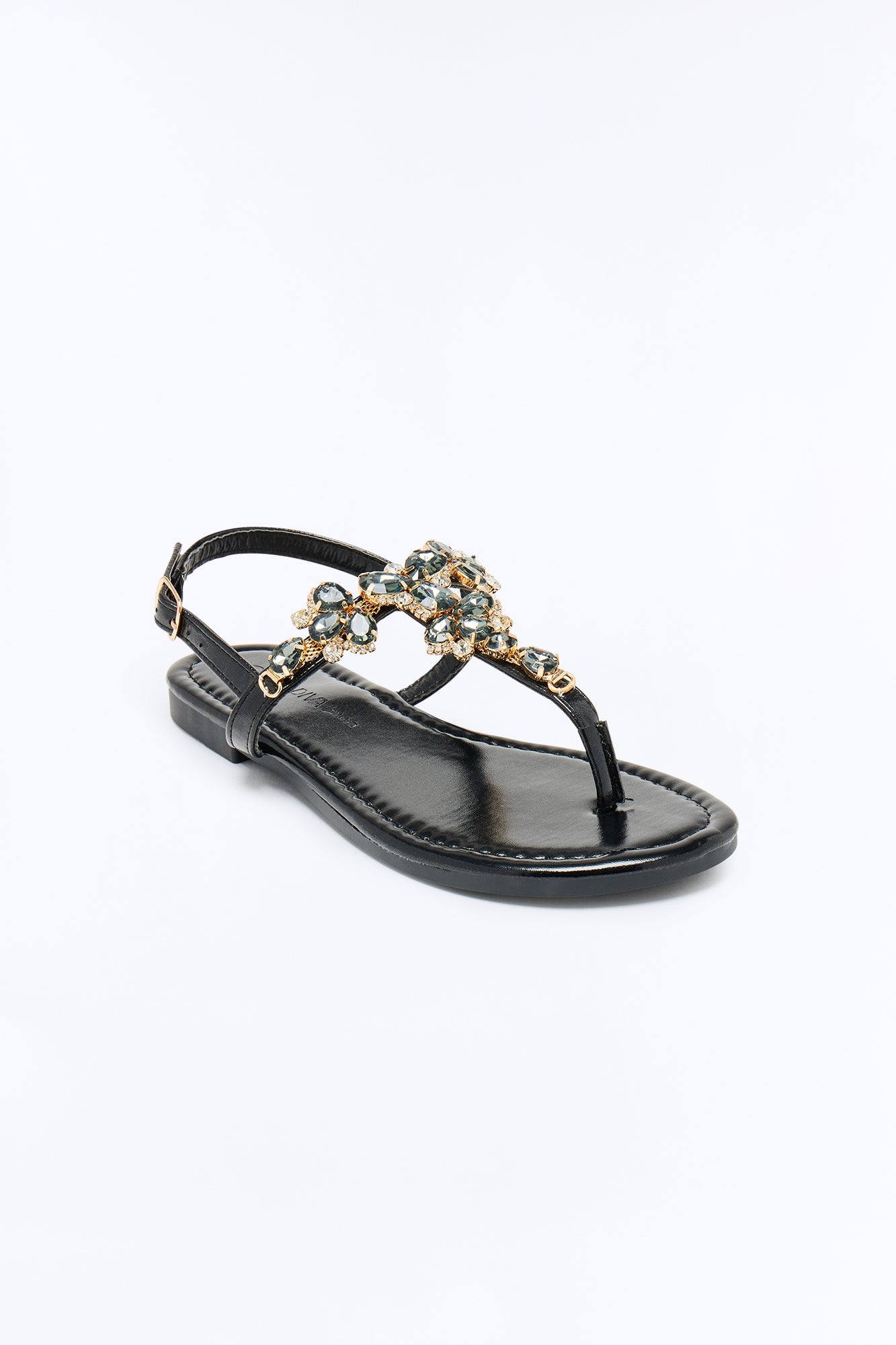 Dani Jewel Slingback Sandals - Black