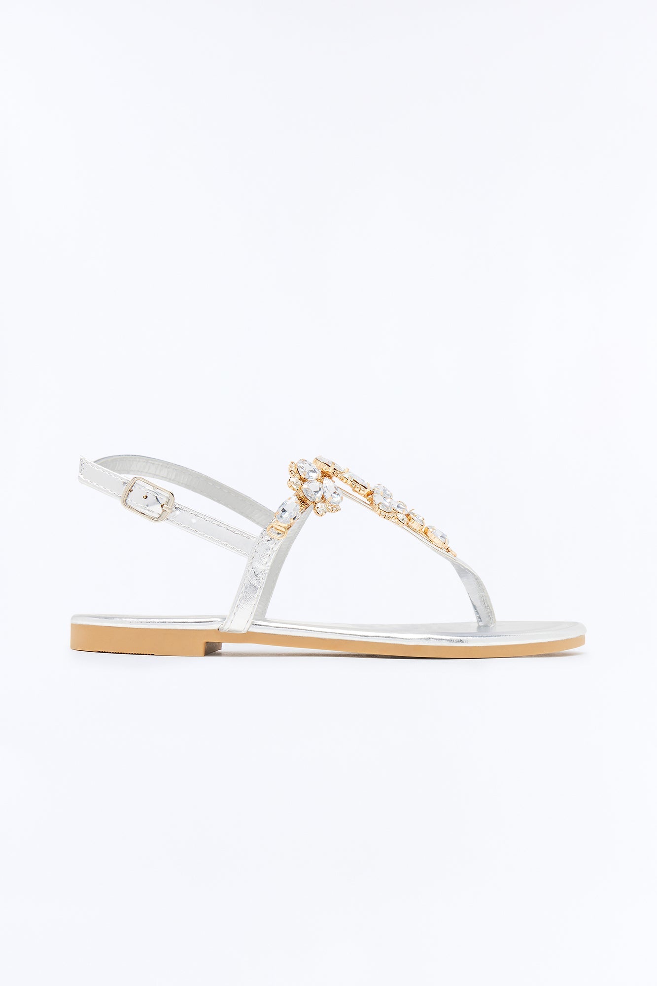 Dani Jewel Slingback Sandals - Silver