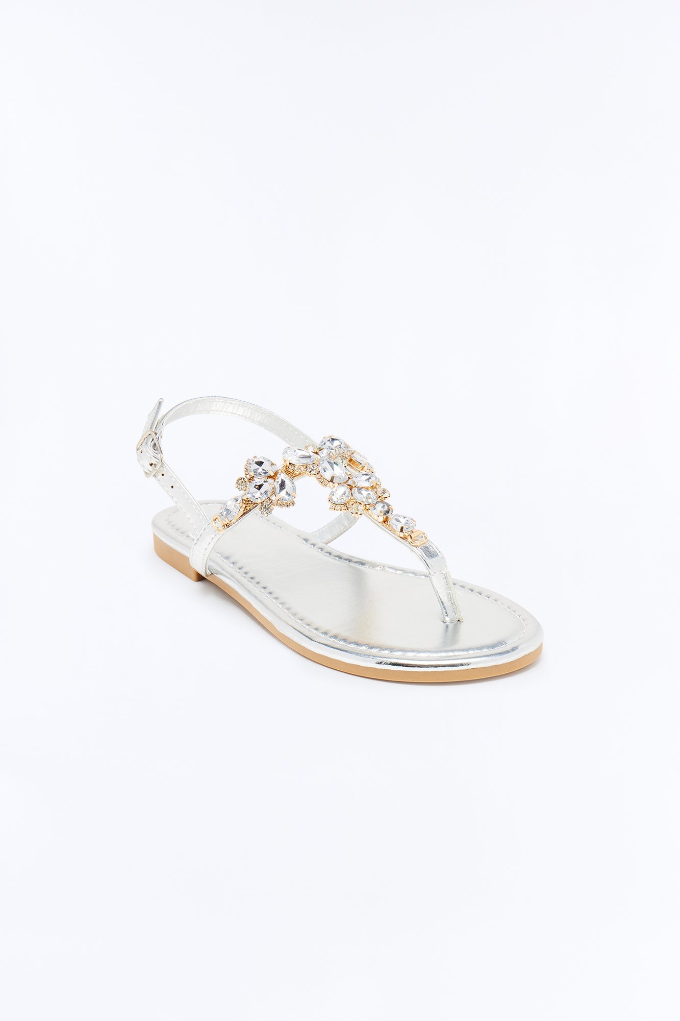 Dani Jewel Slingback Sandals - Silver