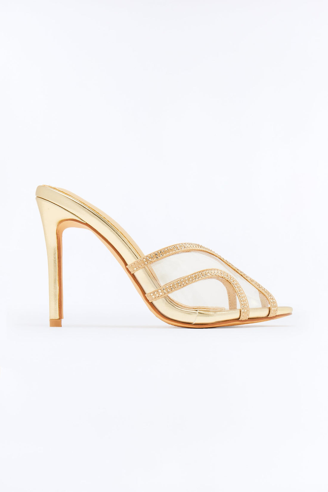 Becker Rhinestone Metallic Heels - Gold