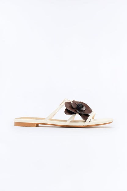 Lucian Flower Sandals - Beige