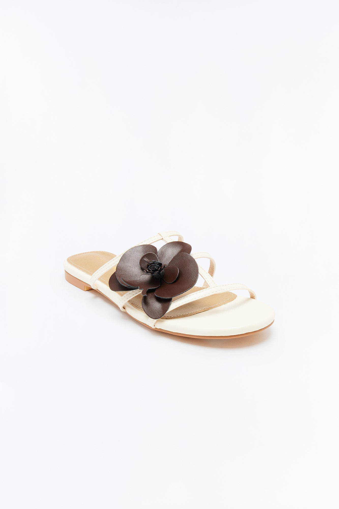 Lucian Flower Sandals - Beige