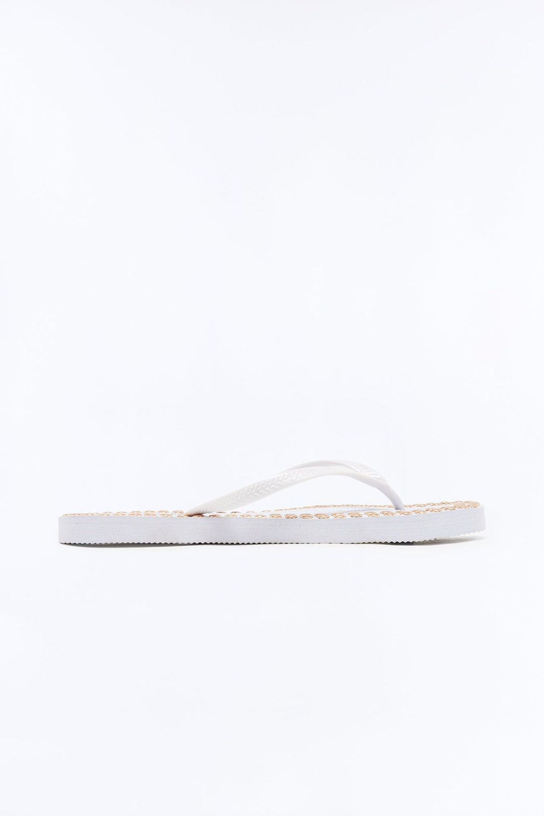 Pisces Studded Flip Flops - White