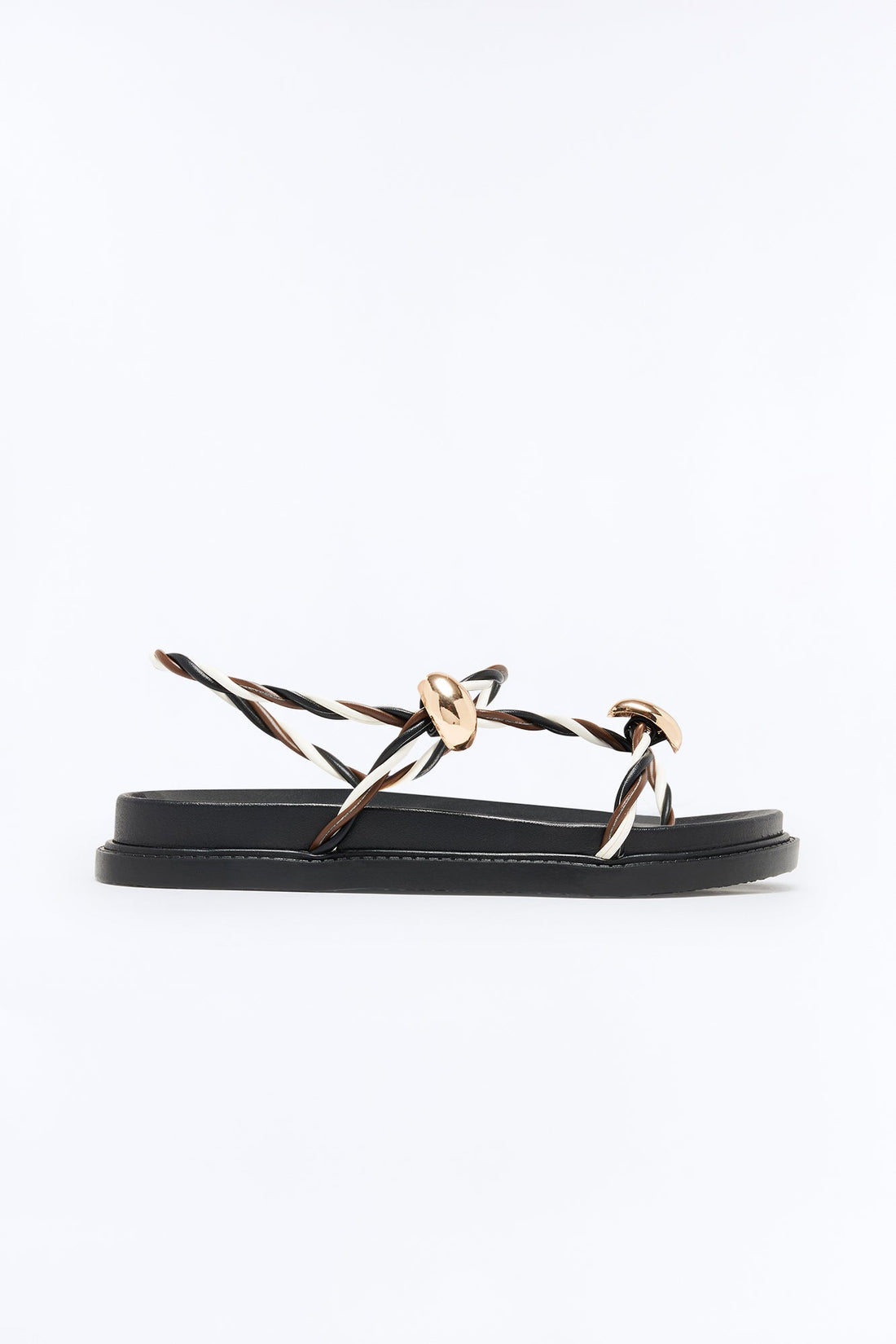 Summery Hardware Ankle Strap Sandals - Chocolate