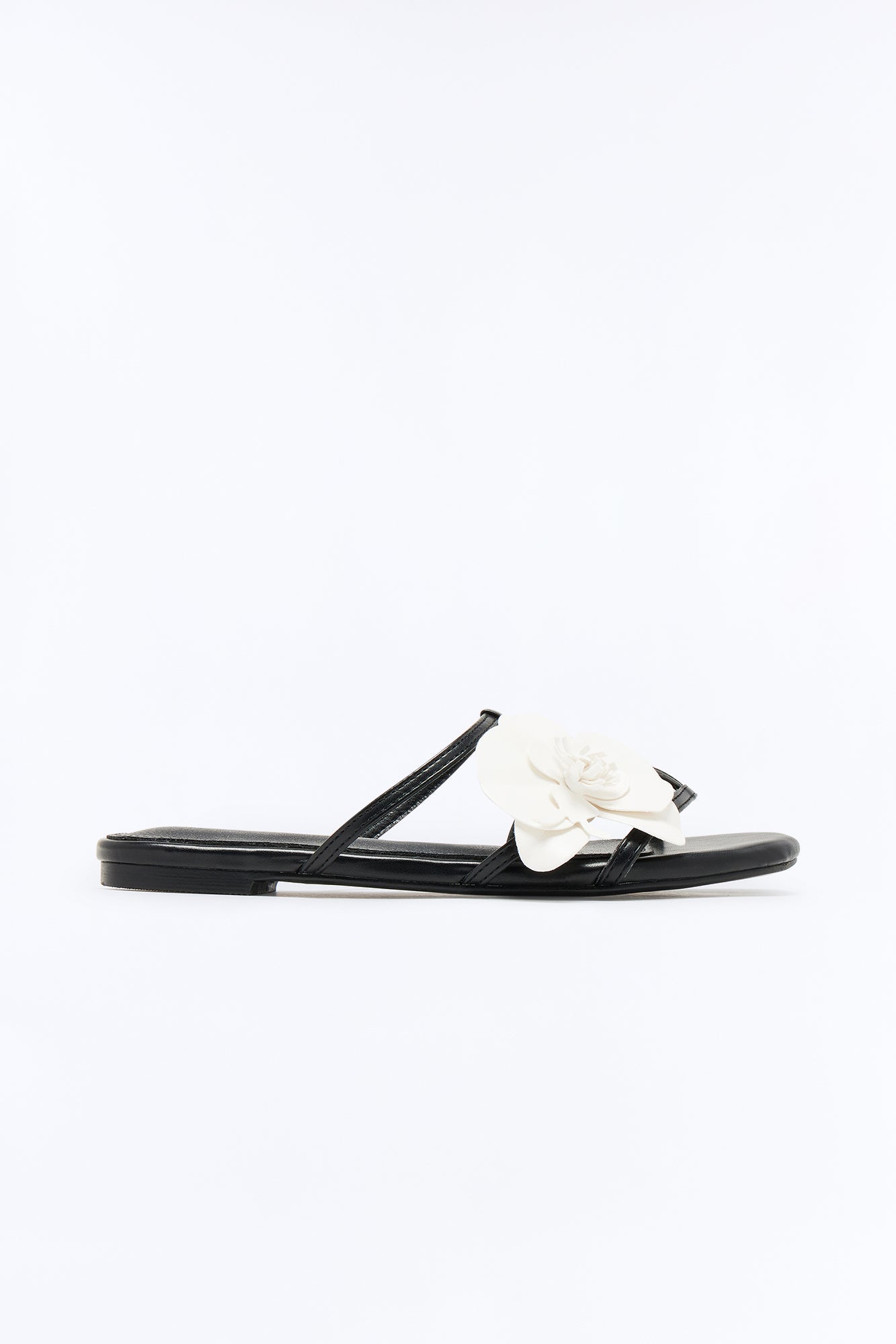 Lucian Flower Sandals - Black