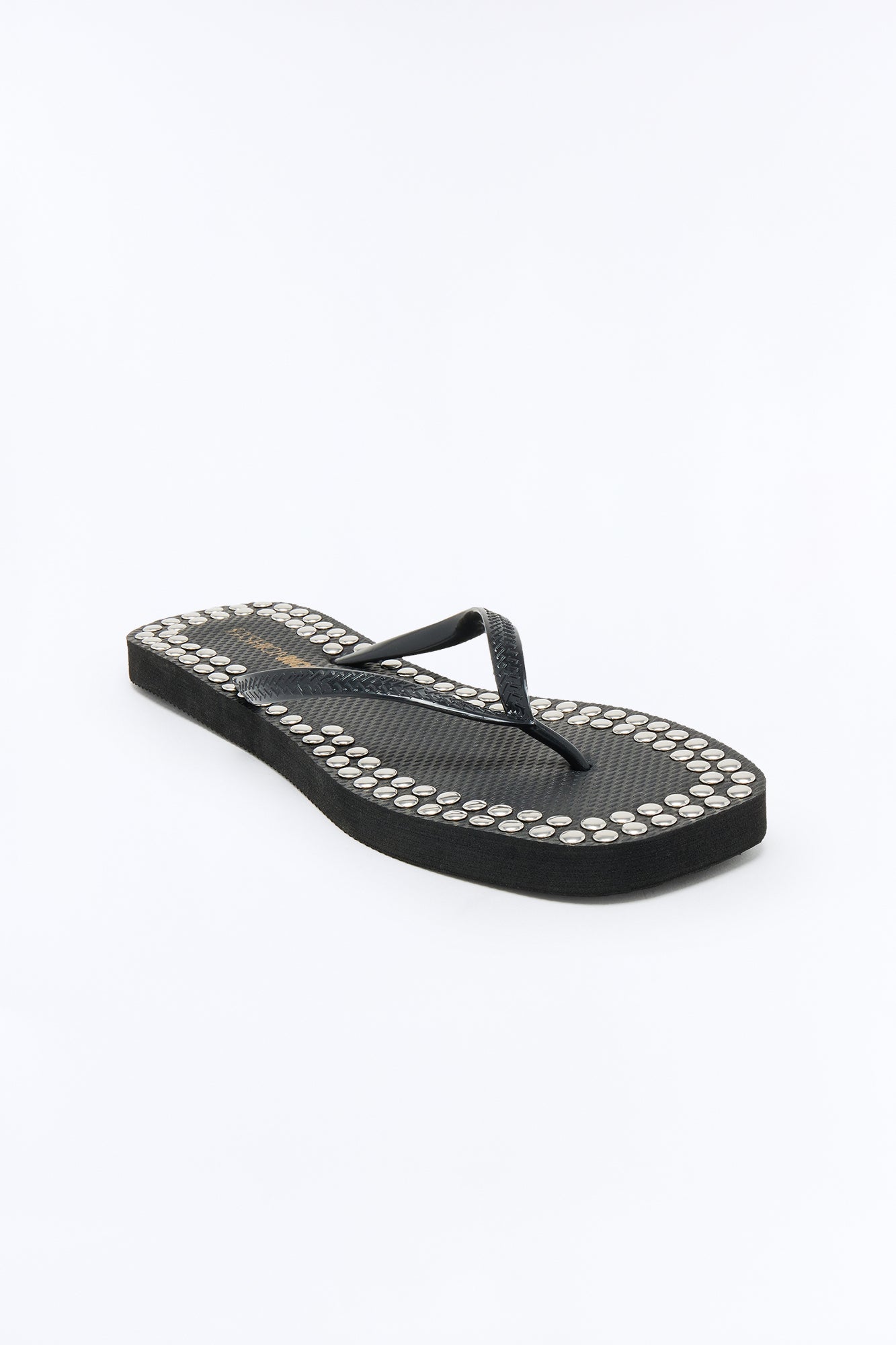 Pisces Studded Flip Flops - Black