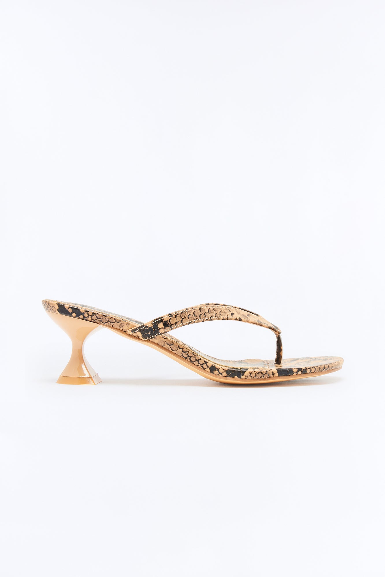 Course Patent Thong Kitten Heels - Natural/Combo