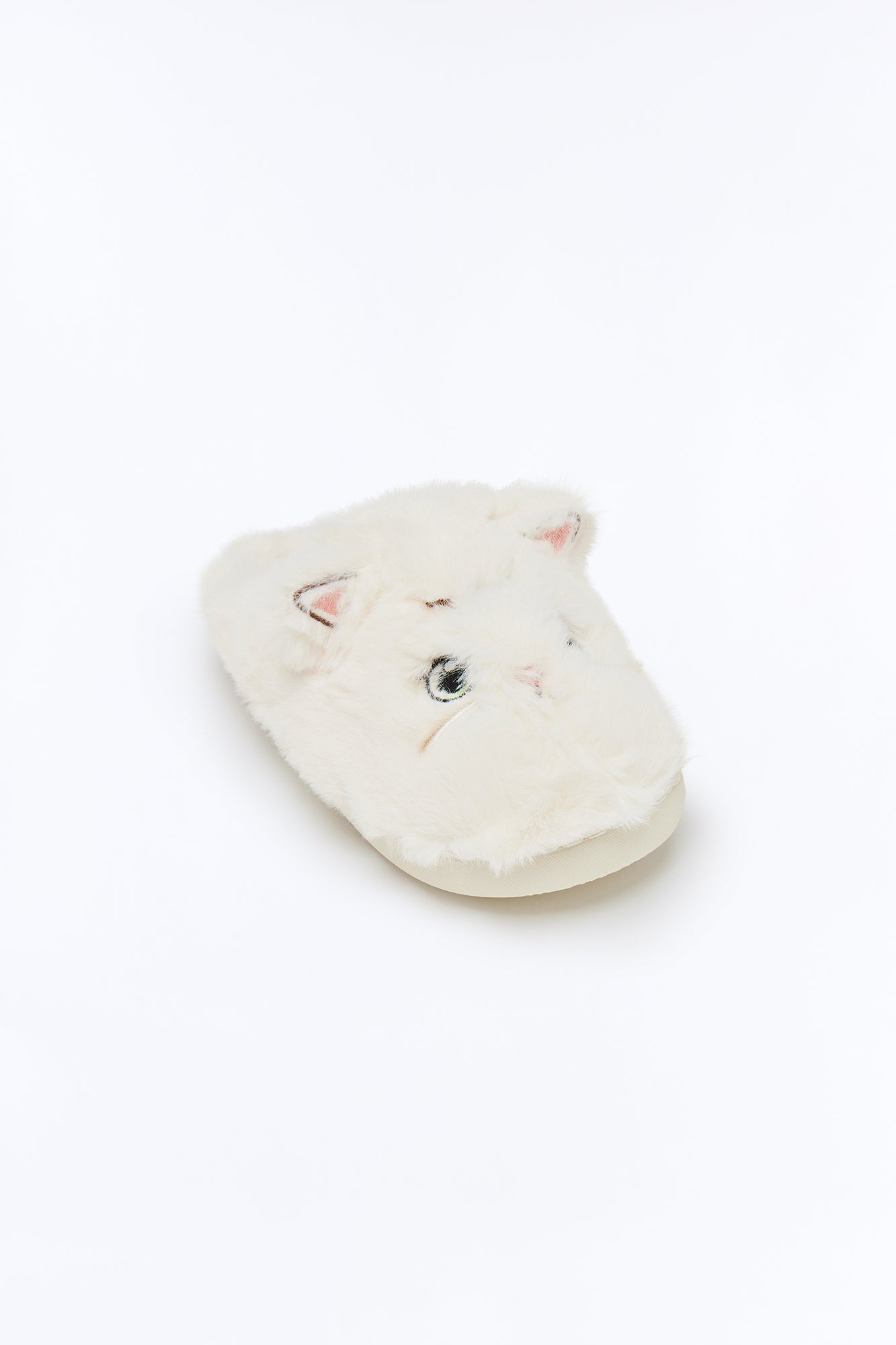 Loki Faux Fur Cat Slippers - Ivory